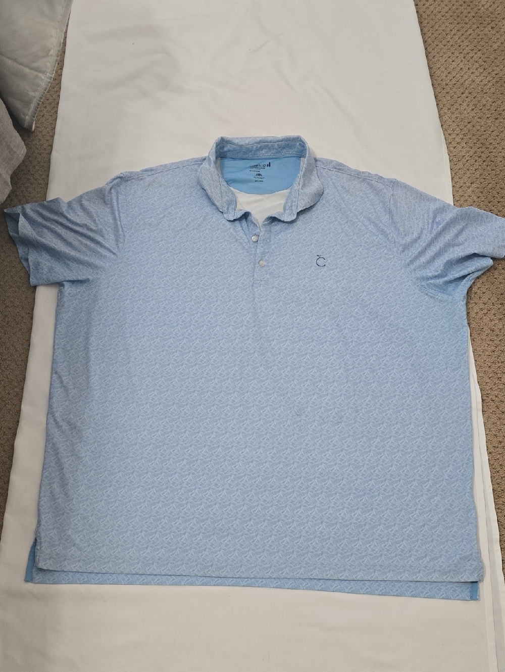 Johnie O Sky Blue Micro-Pattern Polo Golf XXL‎
